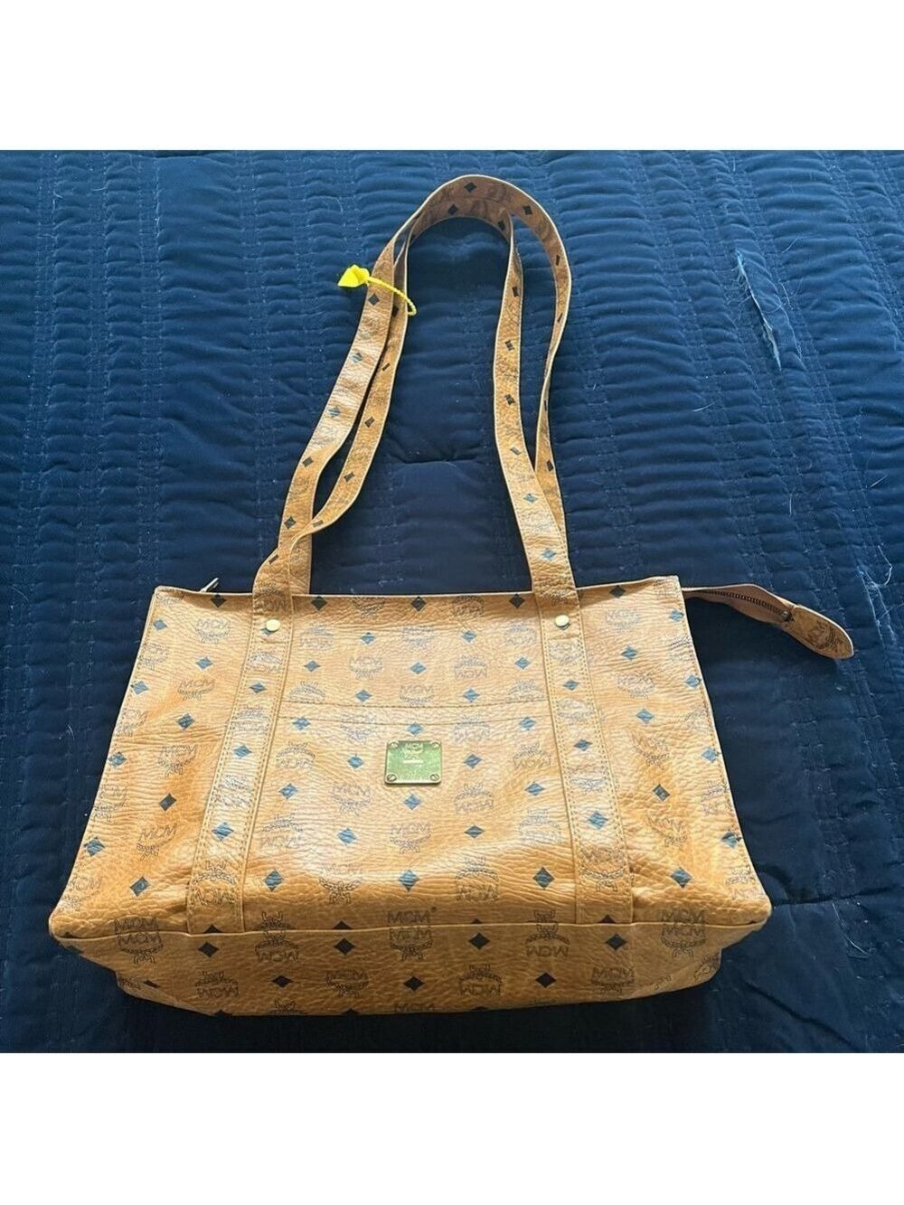 PERFECT MCM Leather Zippered Tote
